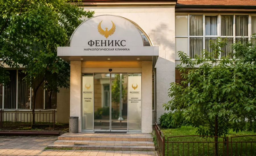 Вход в наркологическую клинику «Феникс» в Лысьве
